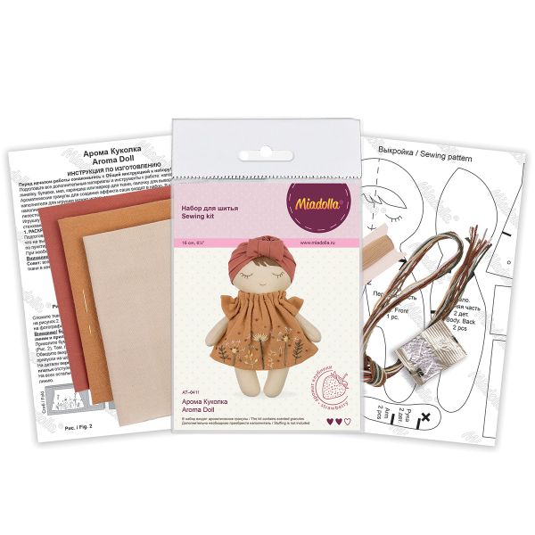Набор для шитья игрушки Арома Куколка 16 см, Miadolla AT-0411