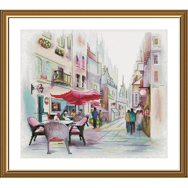 Набор для вышивания нитками Нова Слобода, Кафе у дома 30х34 см