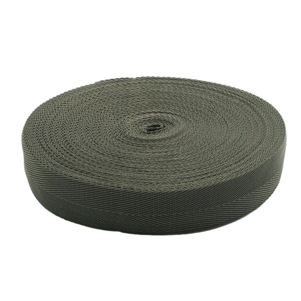 Стропа (ременная лента) 40 мм / 25 метров, толщ. 1.0 мм, [26.9 г/пог.м], 100% п/п, 32 хаки