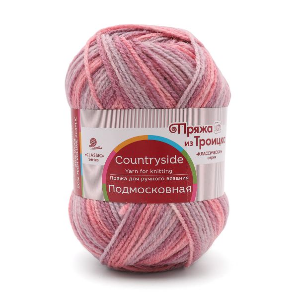 Пряжа Троицкая Подмосковная принт секционный / уп.10 мот. по 100 г, 250 м, 2609 секционный
