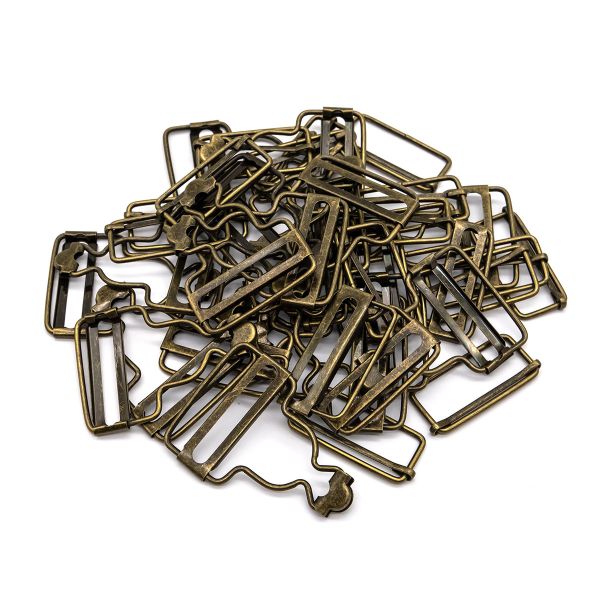 Застежка для комбинезона 40 мм, ушко 62х44 мм, 20 шт, бронза