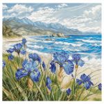 Набор для вышивания нитками LetiStitch L9934, Голубая гармония 24х24см