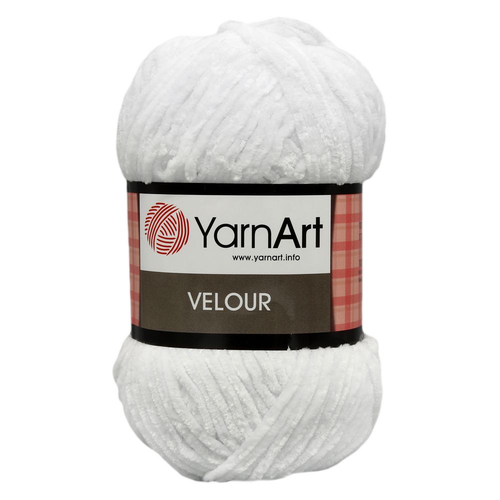 Пряжа YarnArt (ЯрнАрт) Velour / уп.5 мот. по 100 г, 170м, 840 белый