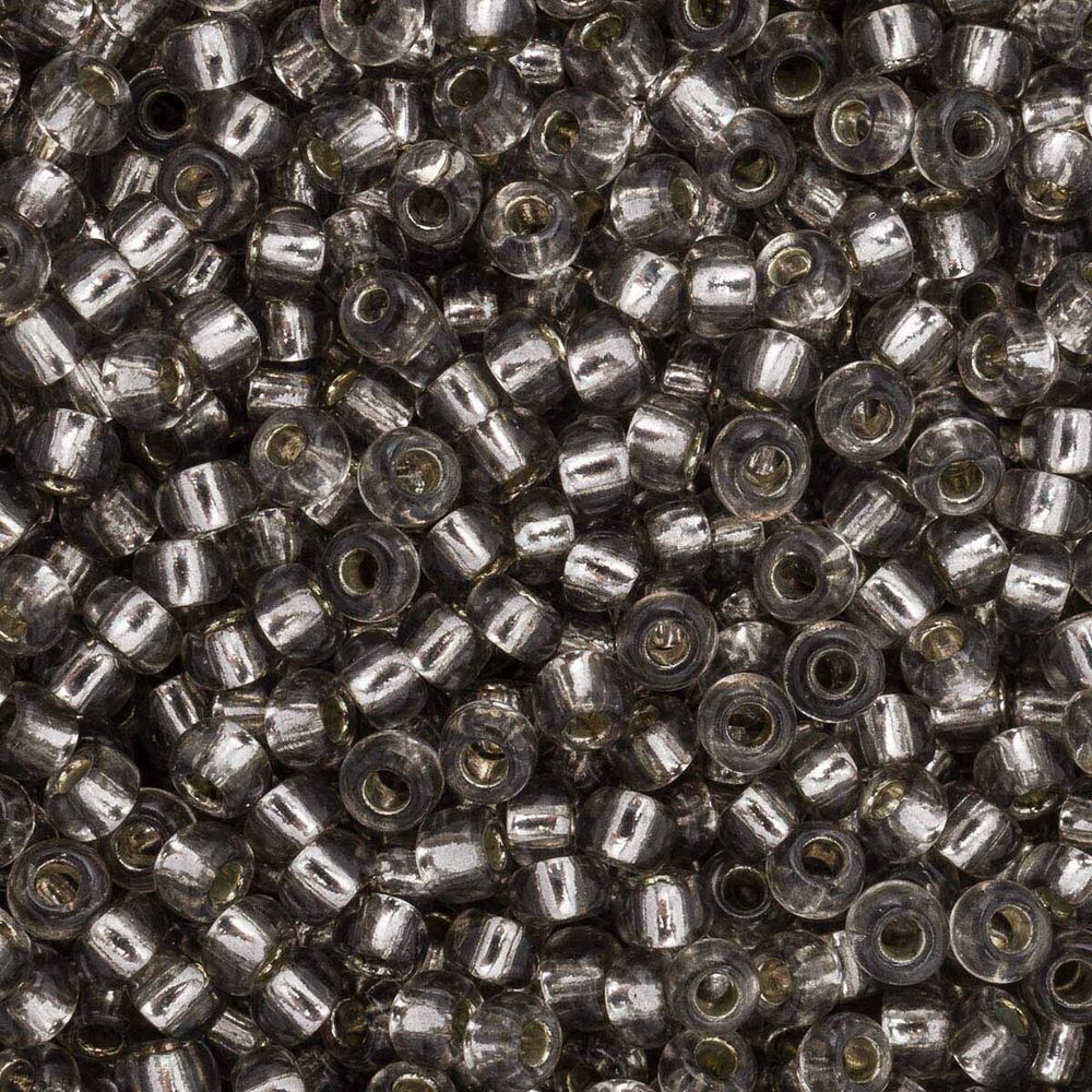 Бисер Preciosa прозрачный с серебр.центром 10/0 (2.3 мм), круг.отв., 50г, (78141)