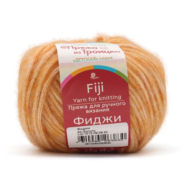 Пряжа Троицкая Фиджи / уп.5 мот. по 50 г, 95 м, 34 золото