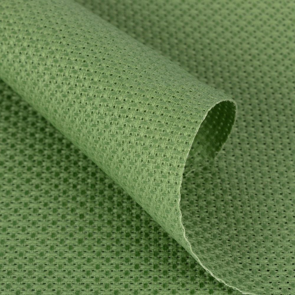 Канва Aida 14 ct, 150х100 см, 100% хлопок, зеленый, Gamma K04