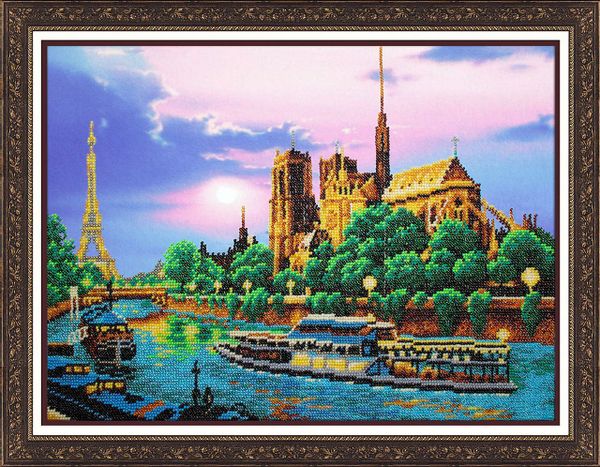 Набор для вышивания бисером Паутинка, Париж 38х28 см