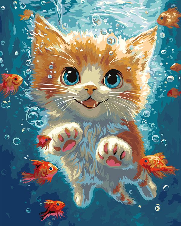 Картина по номерам Фрея PNB/PL-351, За золотой рыбкой, 50х40 см