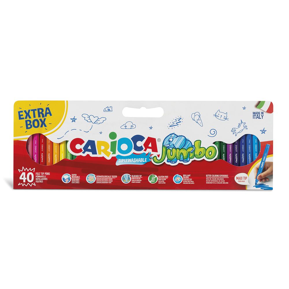 Фломастеры Jumbo 40 цв, 41258, Carioca 41258