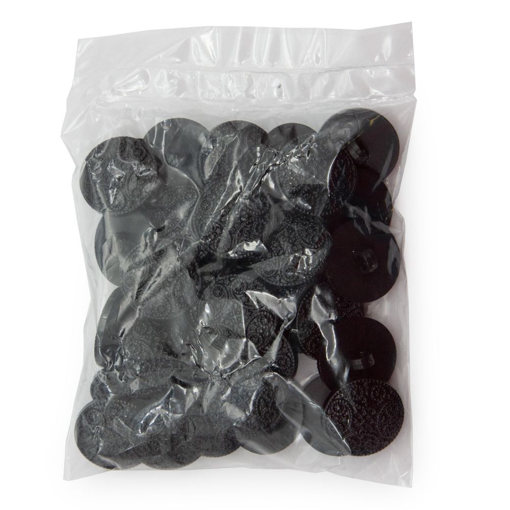 Пуговицы на ножке 22 мм (310 черный), 36 шт, S090242