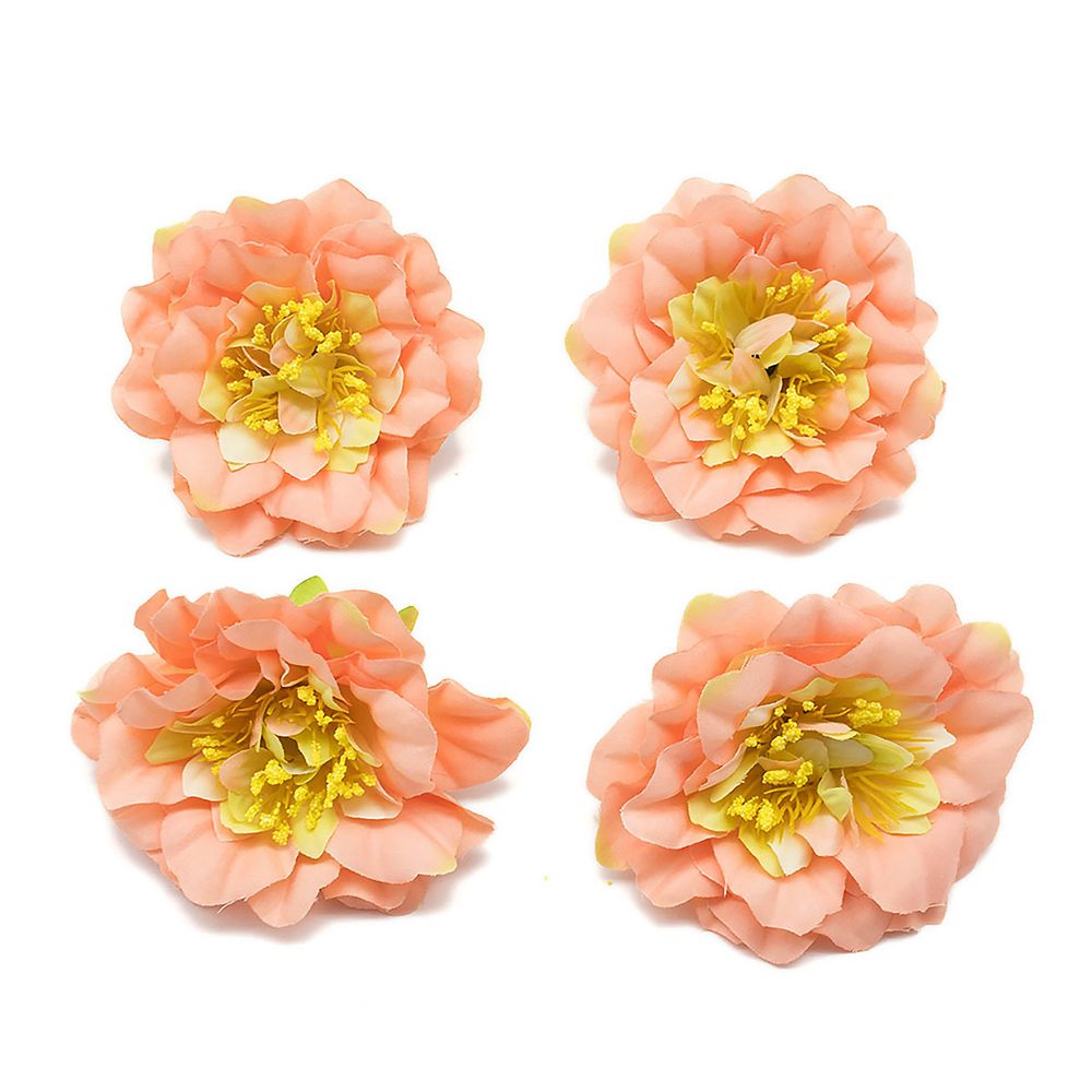 Набор декоративных цветов, 7см, 4 шт/упак (персиковый), AR443