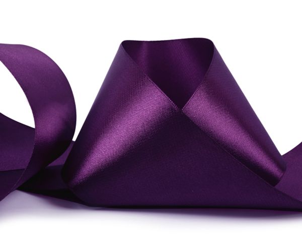 Лента атласная 1-сторонняя 75.0 мм / 33±2 метра, 156 т.фиолетовый, Gamma