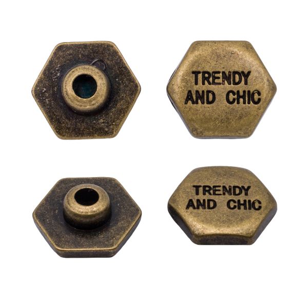 Хольнитены джинсовые ⌀12мм TRENDY AND CHIC - болт цв.металл (без гвоздя), латунь BIG, 54445, 20 шт