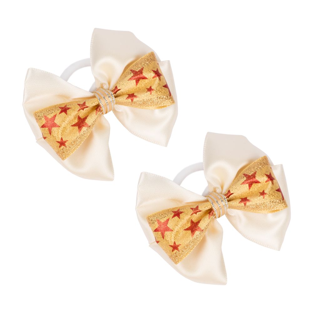 Набор резинок для волос, 10 шт, №01 св.бежевый, золотистый (звёздочки), Cherry Mary DR07061