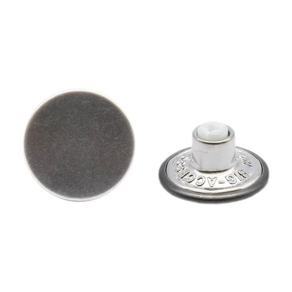 Пуговицы джинсовые ⌀17 мм, фиксированная ножка (БЕЗ ГВОЗДЯ), т.серый, 50 шт