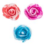 Цветочек-розочка мраморная из фоамирана 38 мм, микс №12, 3 цвета, 24 шт