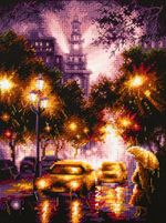 Набор для вышивания нитками Чудесная игла, Огни ночного города 20х27 см