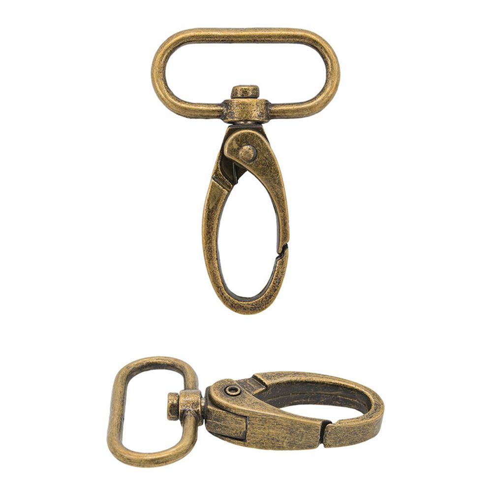 Карабин металл 25.0 мм (48х32 мм), цв.латунь, 20 шт