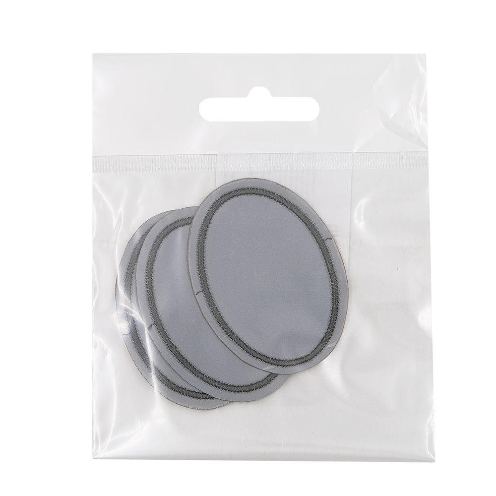 Термоаппликация светоотражающая овальная, 60х43 мм, LA425, 3 шт