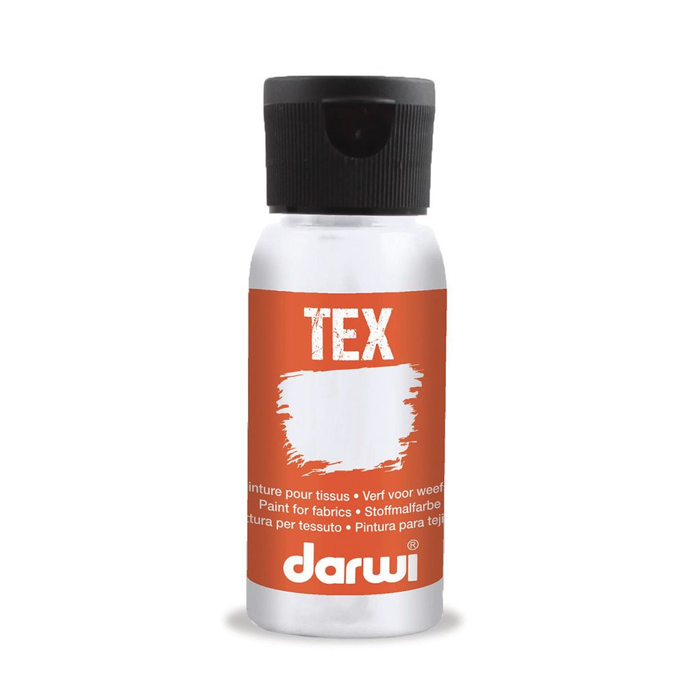 Краска для ткани Darwi TEX, 50 мл, 007 белый укрывистый