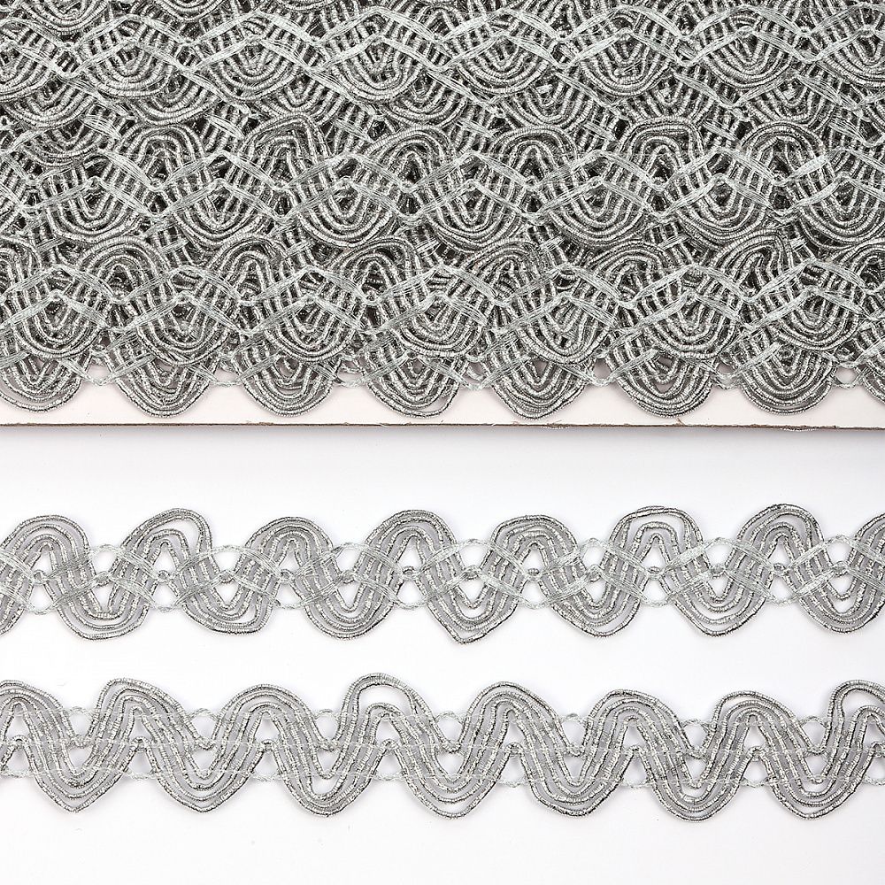 Тесьма отделочная 20 мм / 13.71 метров, TBY 901 цв.серебро