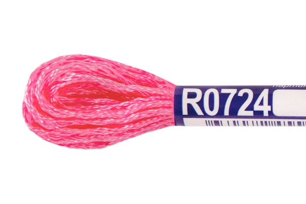 Мулине Gamma вискоза 100%, цв.R0724 розовый, 12 мотков по 8 метров