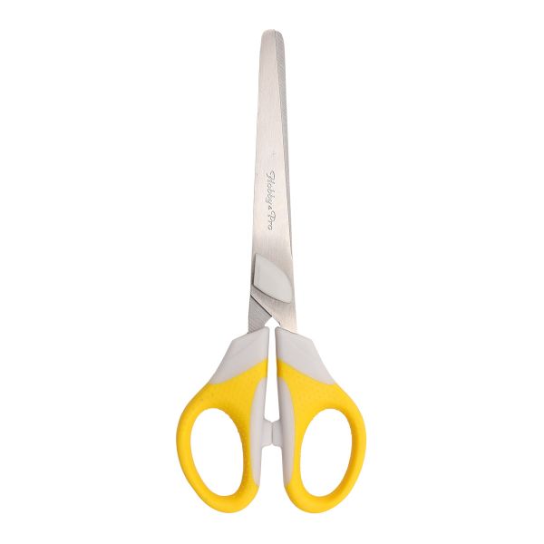 Ножницы универсальные офисные 16.5 см, силиконовые ручки SOFT, желтый, Hobby&Pro, 590439