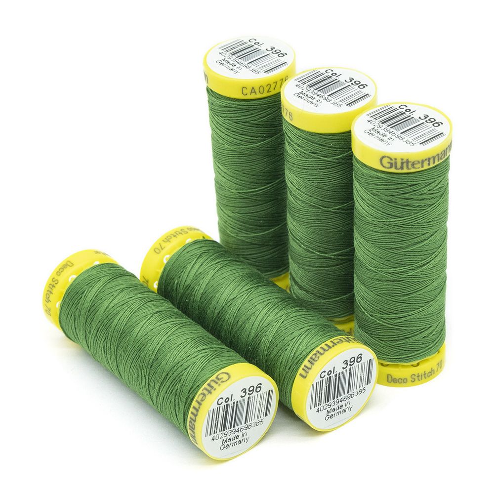 Нитки отделочные Gutermann Deco Stitch 70, 70м, 396 ярко-зеленый, 5 катушек