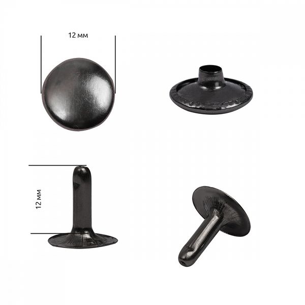 Хольнитены односторонние сталь 12х12 мм, №123, TBY.5112 цв. черный никель уп. 1000 шт, TBY