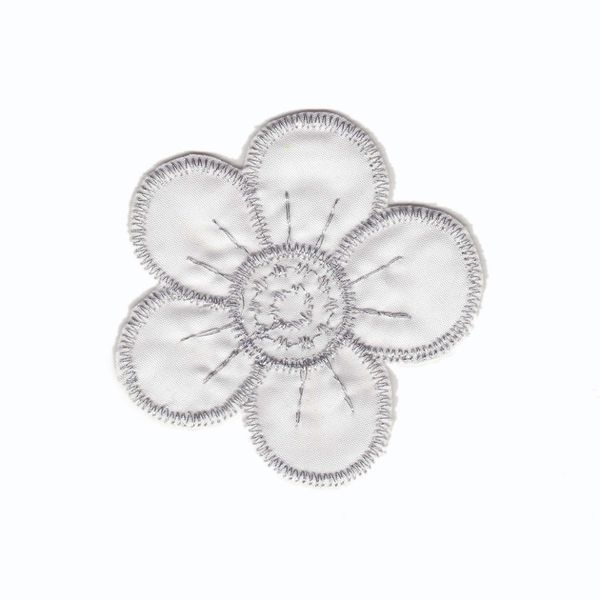 Термоаппликация Цветок, 60х60мм 10 шт (серебро), 29360