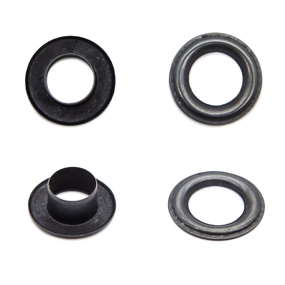 Люверсы металл ⌀_8.0 мм (внутр.), латунь, цв.чернен. плоский, 50 шт, BIG