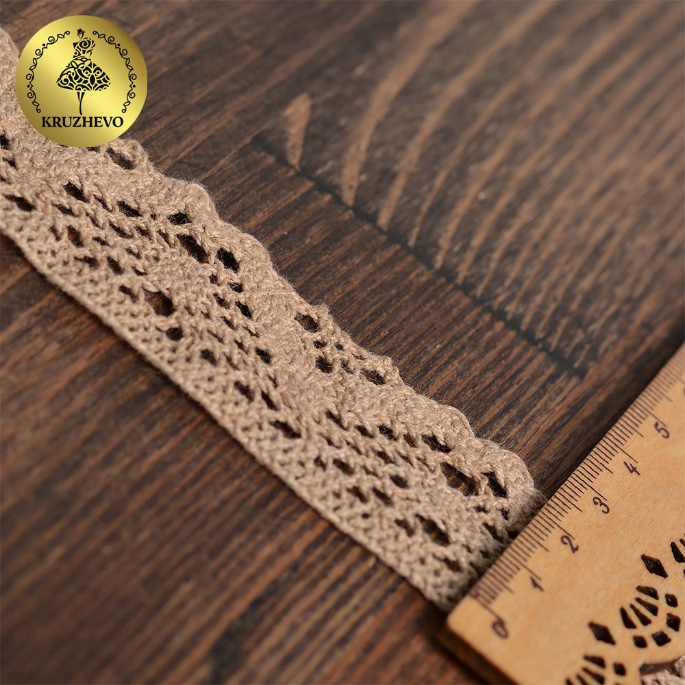 Кружево вязаное (тесьма) 30 мм / 10 метров, диз. 298, цв.30 капучино, Kruzhevo