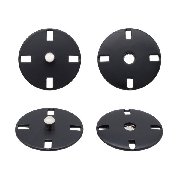 Кнопка пришивная металл ⌀21.0 мм, 10 шт, матовый черный, KN13