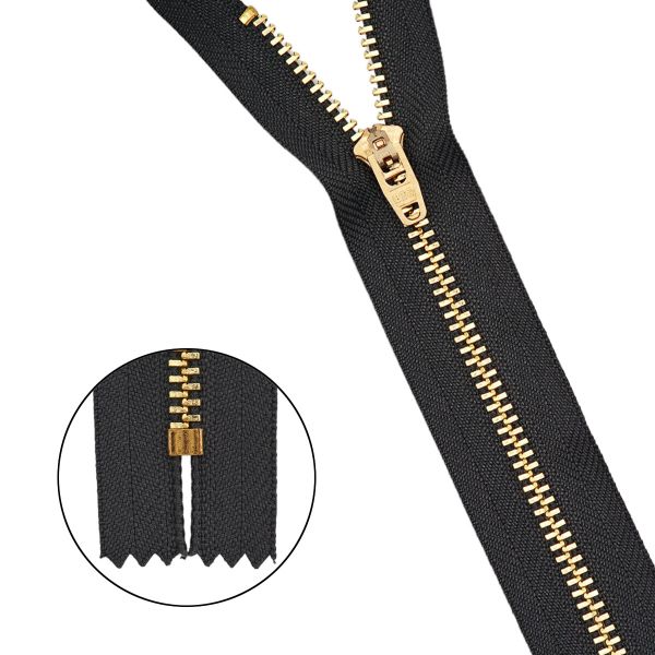 Молния металл джинсовая Т5 (5 мм) 1 зам., н/раз., 18 см, т.серый, 39125/18-3, 10 шт