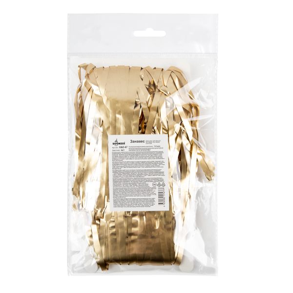 Занавес праздничный Дождик 100х200 см, 01-золотой, матовый, Boomzee GBZ-07