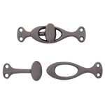 Крючки пришивные декоративные 36х10 мм, олово (чер.никель)), 6 шт