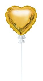 Шар самодув Сердце 11х10.5 см, 5 шт, золото, Boomzee FBZ-02