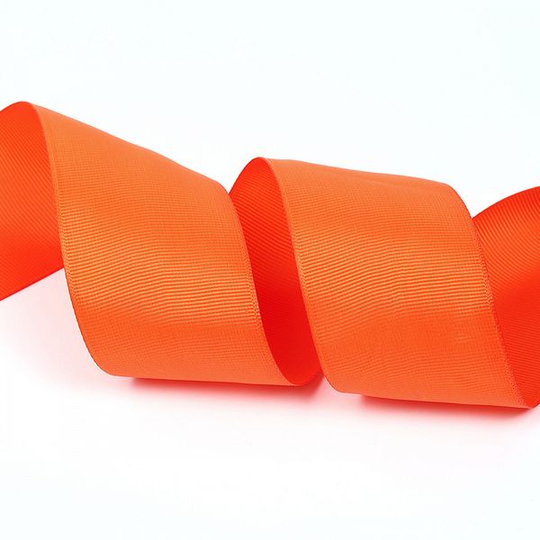 Лента репсовая (в рубчик) 50.0 мм, 751 ярк.оранжевый, уп. 27,4м