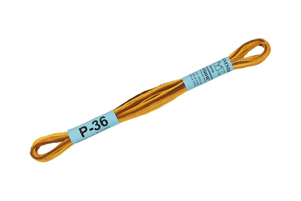 Мулине Gamma меланж, цв.Р-36 горчичный-т.желтый, 12 мотков по 8 метров