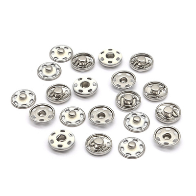 Кнопка пришивная металл ⌀12.5 мм, никель / белый, 10 шт, КПР6