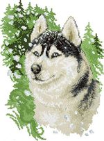 Алмазная (кристальная) мозаика Фрея, Хаски, 34,5х25,5 см