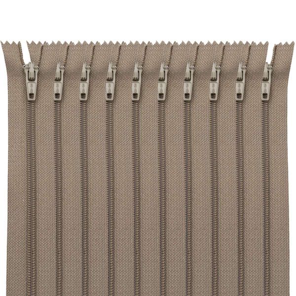 Молния спираль (витая) Т3 (3 мм) 1 зам., н/раз., 20 см, автомат, т.беж, 30097, 10 шт