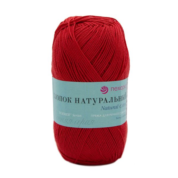 Пряжа Пехорка Хлопок натуральный Кабле / уп.5 мот. по 100 г, 425 м, 06-Красный