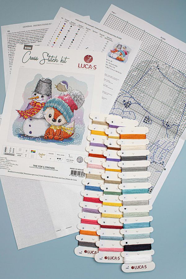 Набор для вышивания нитками Luca-S, Лисёнок и его друзья, 19х18 см