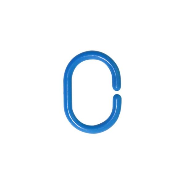 Кольца шторные овальные 46х30 мм пластик, 15 шт, голубой