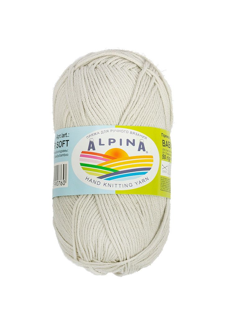 Пряжа Alpina Baby Super Soft / уп.10 мот. по 50г, 150м, 03 св.серый