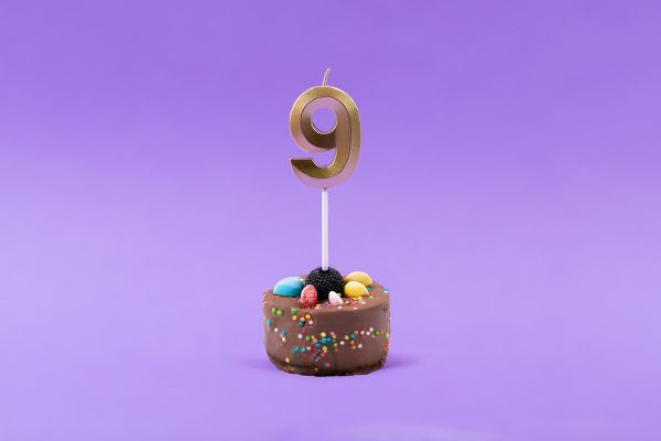 Свеча для торта Цифра 9, 12 шт, Boomzee BCD-11