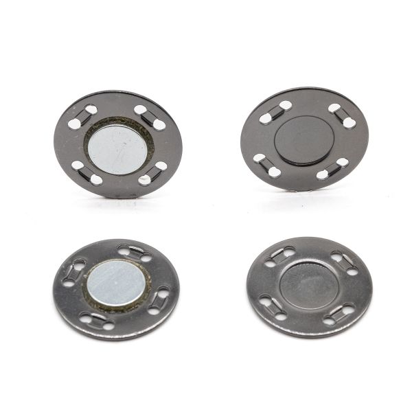 Кнопка магнитная металл пришивная ⌀20.0 мм, чер/никель, 10 шт, BIG