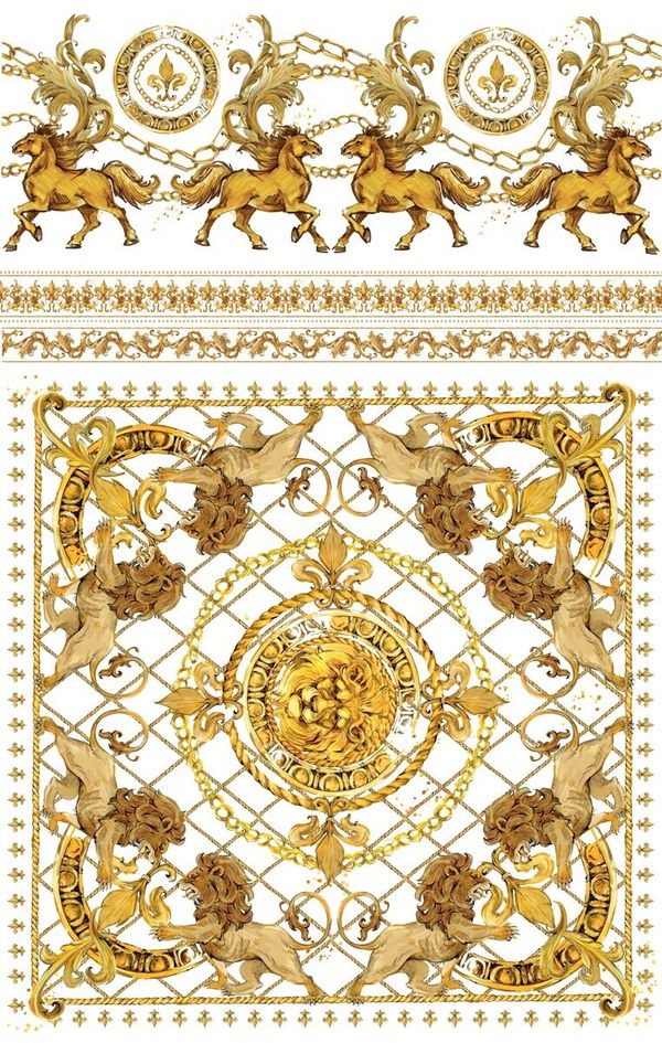 Бумага рисовая 32х22 см, 0121 Роскошь барокко, Love2art KPR/R