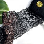 Кружево бельевое эластичное 180 мм / 20 м, 240, цв.2 черный, Kruzhevo